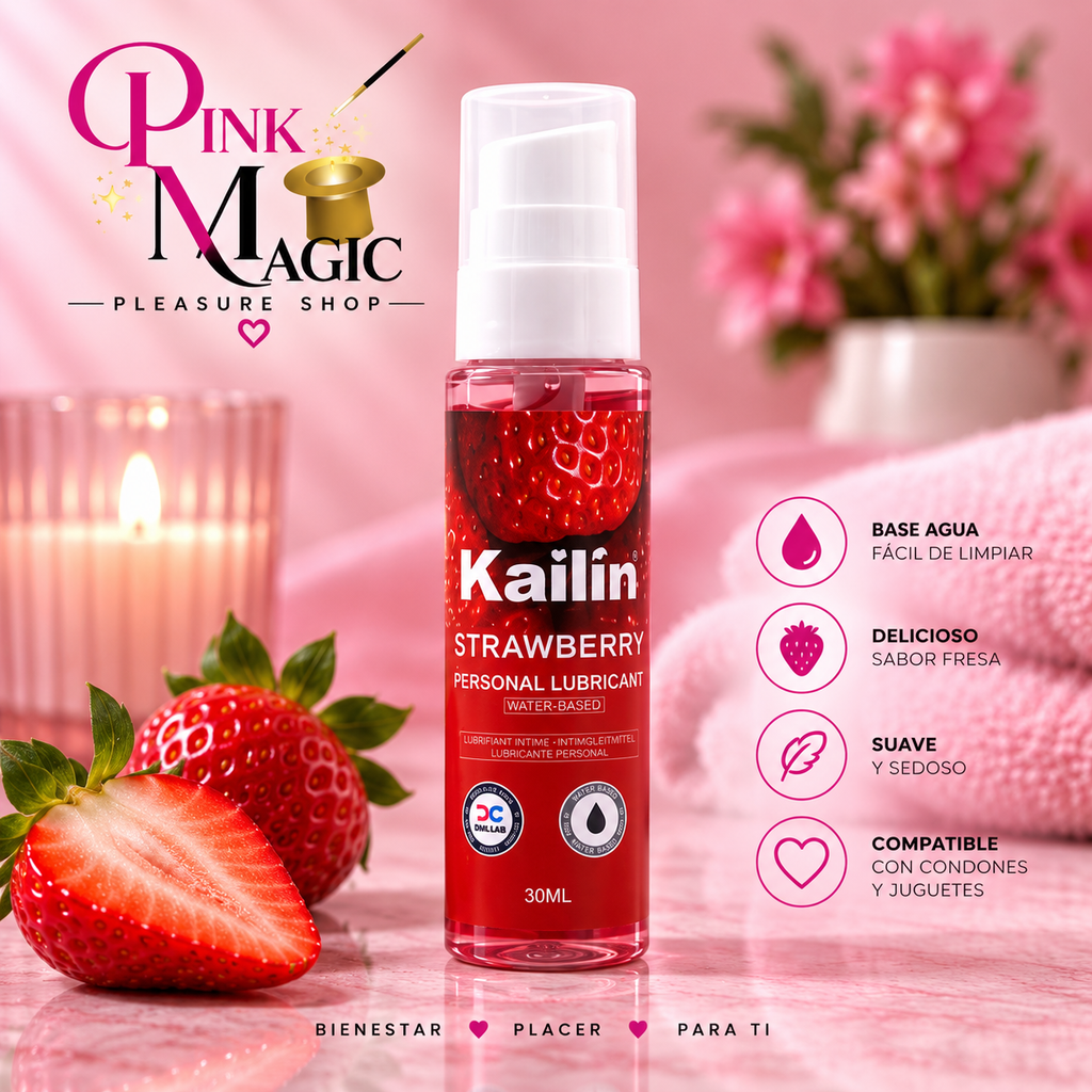 Pink Magic – Lubricante Íntimo Sabor Fresa (30 ml) 🍓✨