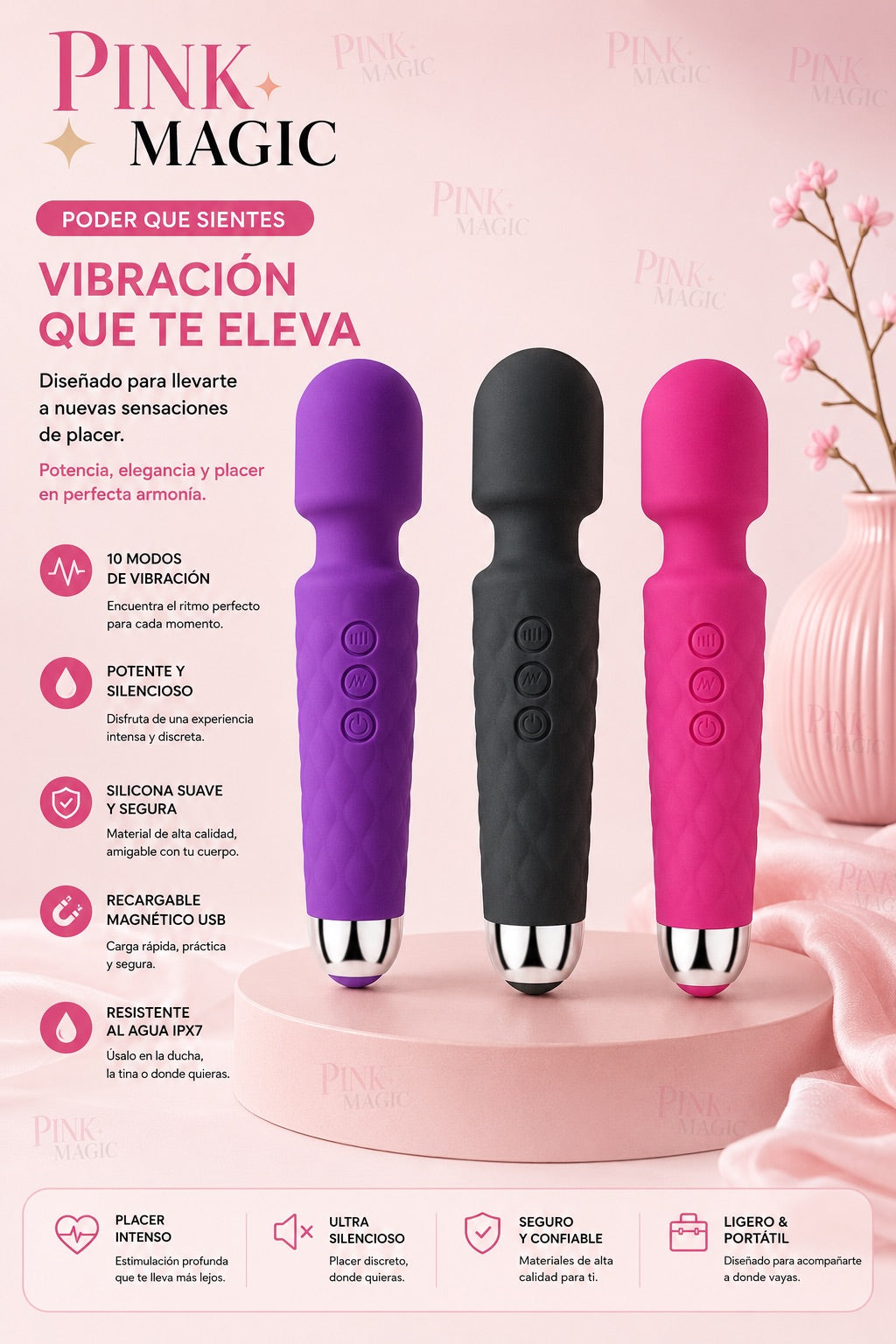 Pink Magic - Estimulador Vibratorio Recargable